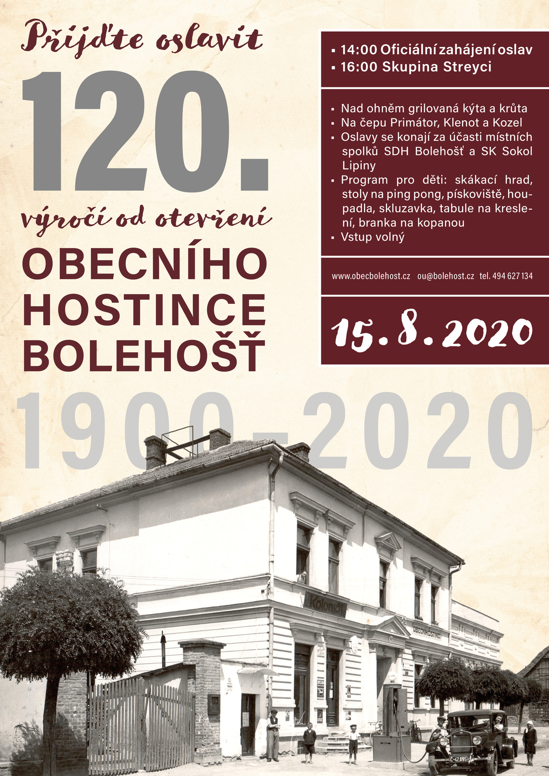 Oslavy 120. let od otevření Obecního hostince v Bolehošťi
