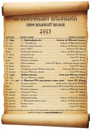 Společenský kalendář obce Bolehošť na rok 2015